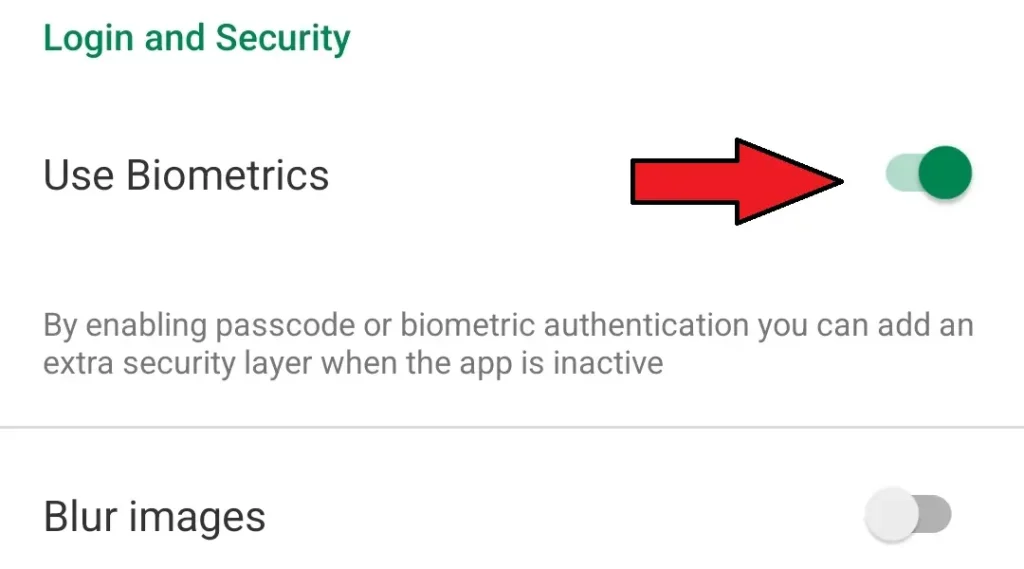 Enable use biometric button on absher app