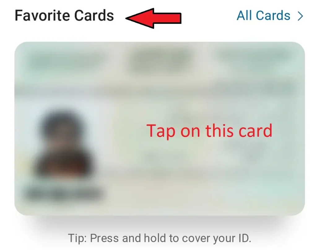 favourite card section in tawakkalna services app